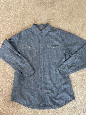 Orvis Performance Men's Blue Button-Up Shirt